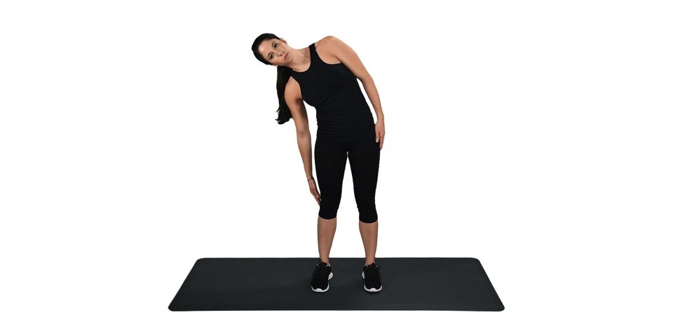 woman doing standing side bend